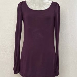 H&M Purple Long-Sleeved, Scoop Neck T-Shirt Dress